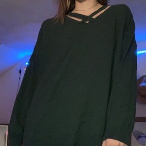 ✨Criss Cross Collar Bone Sweater